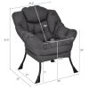 Modern Polyester Fabric Lazy Chair with Side Pocket