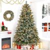 7ft Lighted Artificial Christmas Tree with Wreath Set of 2 , Christmas Tree Holiday Decoration, Creative Decorated Trees