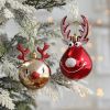 2pcs Elk Christmas Balls Ornaments Xmas Tree Hanging Bauble Pendant Christmas Decorations for Home New Year Party Navidad 2024