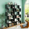 6 Tier S-Shaped Bookshelf Storage Display Bookcase Decor Z-Shelf