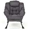 Modern Polyester Fabric Lazy Chair with Side Pocket