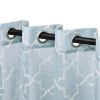 Embroidered Quatrefoil Semi Sheer 2 Piece Curtain Panel Set