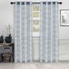 Embroidered Quatrefoil Semi Sheer 2 Piece Curtain Panel Set