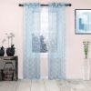 Embroidered Quatrefoil Semi Sheer 2 Piece Curtain Panel Set