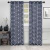 Embroidered Quatrefoil Semi Sheer 2 Piece Curtain Panel Set