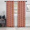 Embroidered Quatrefoil Semi Sheer 2 Piece Curtain Panel Set